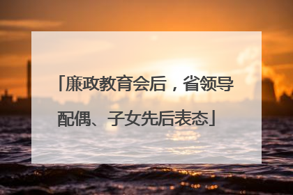 廉政教育会后，省领导配偶、子女先后表态