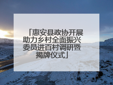 惠安县政协开展助力乡村全面振兴委员进百村调研暨揭牌仪式