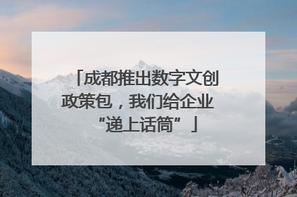 成都推出数字文创政策包，我们给企业“递上话筒”