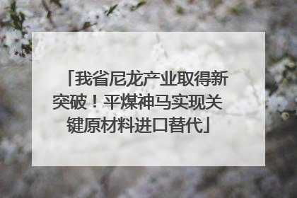 我省尼龙产业取得新突破！平煤神马实现关键原材料进口替代