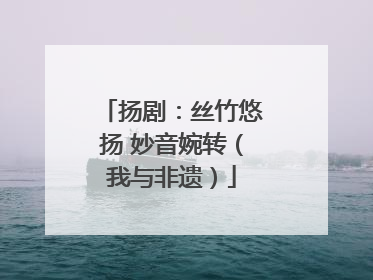 扬剧：丝竹悠扬 妙音婉转（我与非遗）