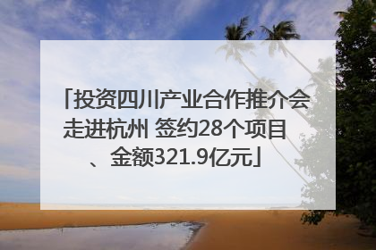 投资四川产业合作推介会走进杭州 签约28个项目、金额321.9亿元