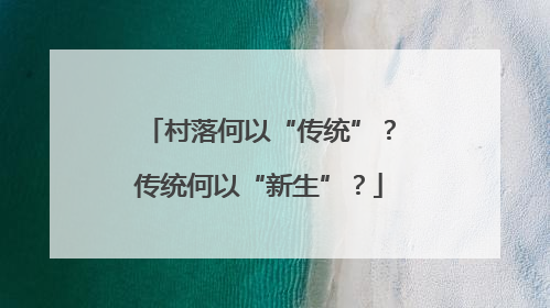 村落何以“传统”？传统何以“新生”？