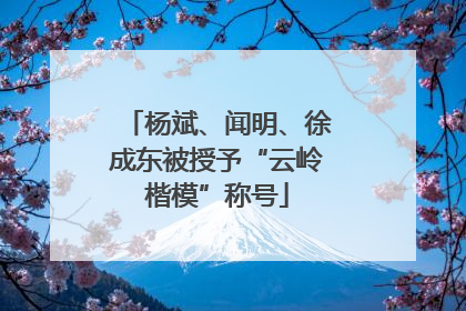 杨斌、闻明、徐成东被授予“云岭楷模”称号