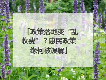 政策落地变“乱收费”？惠民政策缘何被误解