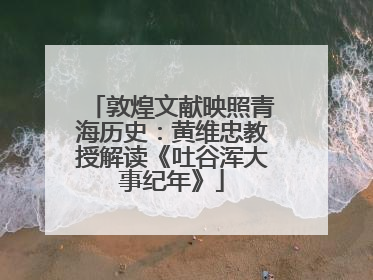 敦煌文献映照青海历史：黄维忠教授解读《吐谷浑大事纪年》