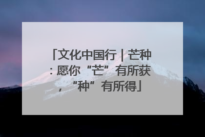 文化中国行｜芒种：愿你“芒”有所获，“种”有所得