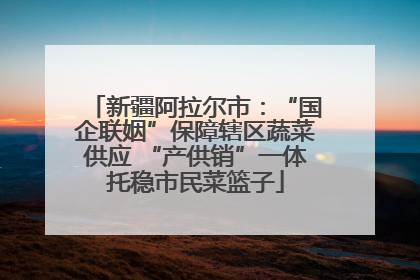 新疆阿拉尔市：“国企联姻”保障辖区蔬菜供应 “产供销”一体托稳市民菜篮子