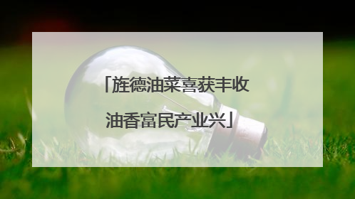 旌德油菜喜获丰收 油香富民产业兴