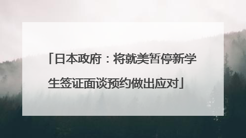 日本政府：将就美暂停新学生签证面谈预约做出应对