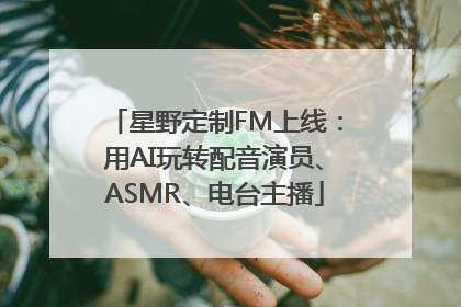 星野定制FM上线：用AI玩转配音演员、ASMR、电台主播