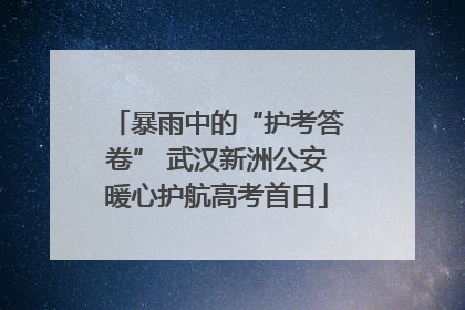 暴雨中的“护考答卷” 武汉新洲公安暖心护航高考首日