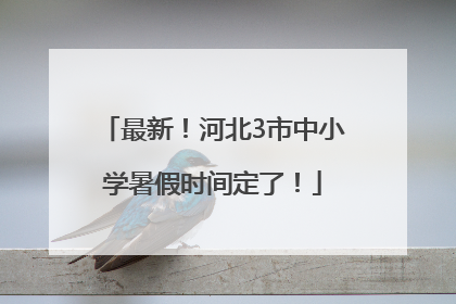 最新！河北3市中小学暑假时间定了！