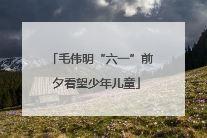 毛伟明“六一”前夕看望少年儿童