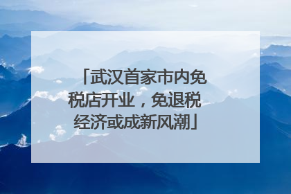 武汉首家市内免税店开业，免退税经济或成新风潮