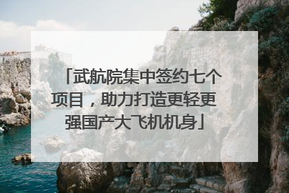 武航院集中签约七个项目，助力打造更轻更强国产大飞机机身