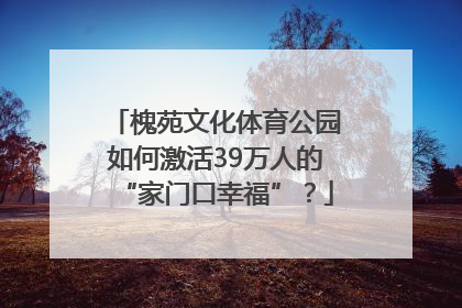 槐苑文化体育公园如何激活39万人的“家门口幸福”？