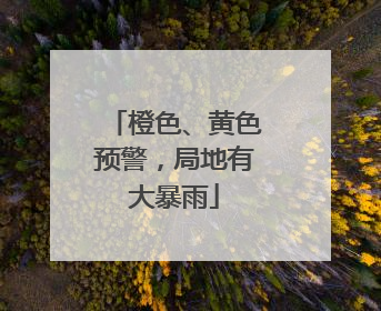 橙色、黄色预警，局地有大暴雨