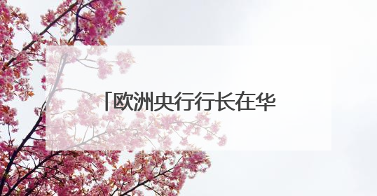 欧洲央行行长在华表态：做全球贸易霸凌者非长远之计
