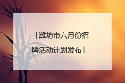 潍坊市六月份招聘活动计划发布