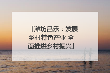 潍坊昌乐：发展乡村特色产业 全面推进乡村振兴