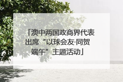 澳中两国政商界代表出席“以球会友·同贺端午”主题活动
