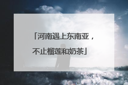 河南遇上东南亚，不止榴莲和奶茶