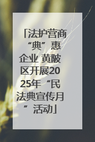 法护营商 “典”惠企业 黄陂区开展2025年“民法典宣传月”活动