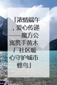 浓情端午，爱心传递——魔方公寓携手黄木 厂社区暖心守护城市蜂鸟