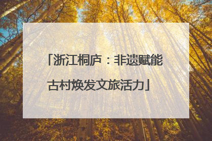 浙江桐庐：非遗赋能古村焕发文旅活力