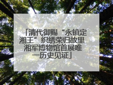 清代御赐“永镇定湘王”织绣荣归故里 湘军博物馆首展唯一历史见证