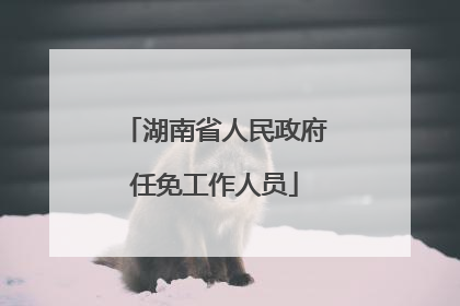 湖南省人民政府任免工作人员