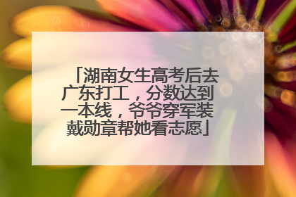 湖南女生高考后去广东打工，分数达到一本线，爷爷穿军装戴勋章帮她看志愿