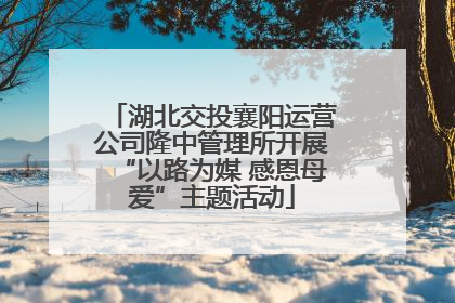 湖北交投襄阳运营公司隆中管理所开展“以路为媒 感恩母爱”主题活动