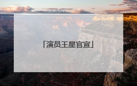 演员王星官宣