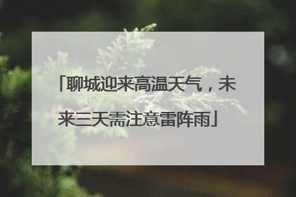 聊城迎来高温天气，未来三天需注意雷阵雨