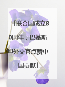 联合国成立80周年，巴基斯坦外交官点赞中国贡献