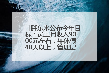 胖东来公布今年目标：员工月收入9000元左右，年休假40天以上，管理层人均分配70万元