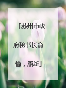 苏州市政府秘书长俞愉，履新