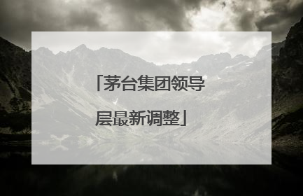 茅台集团领导层最新调整