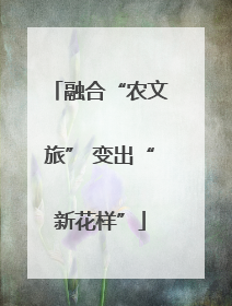 融合“农文旅” 变出“新花样”