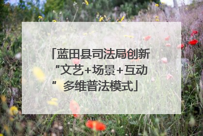蓝田县司法局创新“文艺+场景+互动”多维普法模式