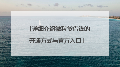 详细介绍微粒贷借钱的开通方式与官方入口