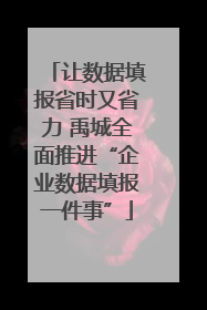 让数据填报省时又省力 禹城全面推进“企业数据填报一件事”
