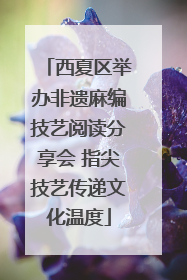 西夏区举办非遗麻编技艺阅读分享会 指尖技艺传递文化温度