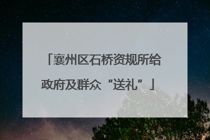 襄州区石桥资规所给政府及群众“送礼”