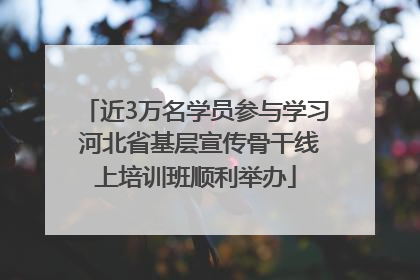 近3万名学员参与学习 河北省基层宣传骨干线上培训班顺利举办