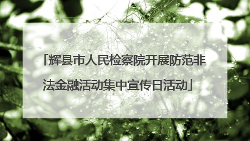 辉县市人民检察院开展防范非法金融活动集中宣传日活动