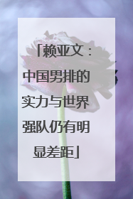 赖亚文：中国男排的实力与世界强队仍有明显差距