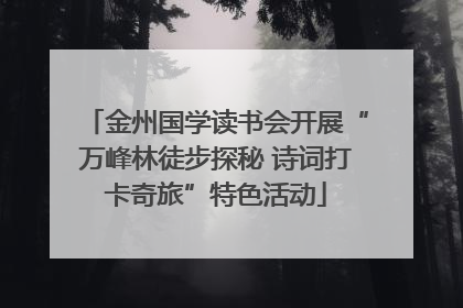 金州国学读书会开展“万峰林徒步探秘 诗词打卡奇旅”特色活动